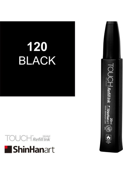 Touch Ink Alkol Bazlı Mürekkep 20ML 120 Black