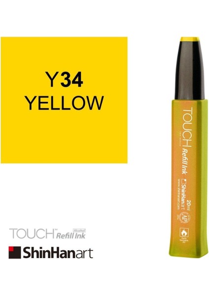 Touch Ink Alkol Bazlı Mürekkep 20ML Y34 Yellow modelleri