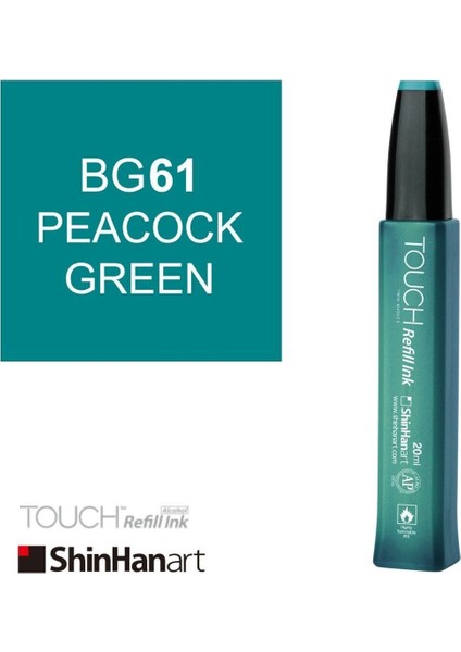 Touch Ink Alkol Bazlı Mürekkep 20ML BG61 Peacock Green