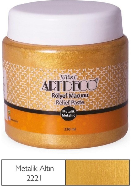 Metalik Rölyef Macunu 220Ml Altın 2221