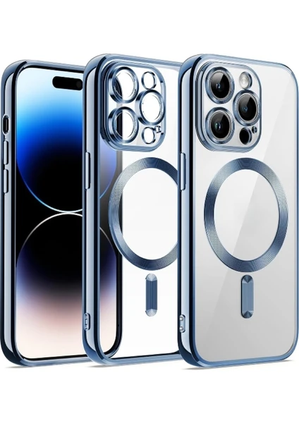 Apple iPhone 11 Pro Max Kılıf Kamera Lens Korumalı Magsafe Şarj Kilifi Şeffaf Renkli Yumuşak Kapak