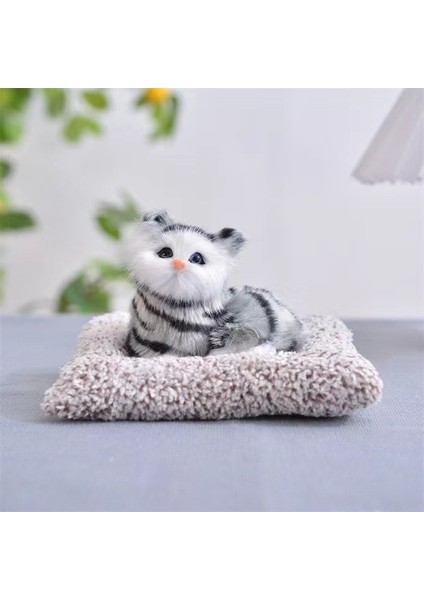 Sevimli Kedi Peluş Oyuncak Süsleri Tüylü Yavru Kedi Yenilik Süslemeleri (Yurt Dışından)