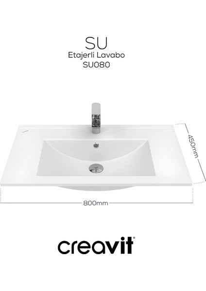 Su Etajer Uyumlu Lavabo 80 cm fırsatları