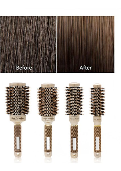 25 mm Extra Uzun Gövde Salon Tipi Nano Teknoloji Seramik + Iyonik Termal Fön Saç Fırçası (Yurt Dışından)