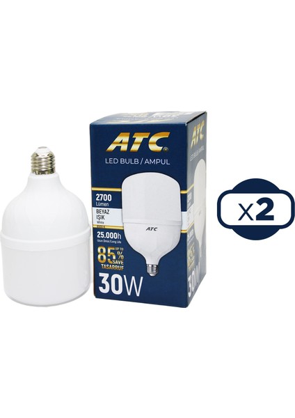 LED Bulb Ampul 30 W Beyaz Işık 2'li