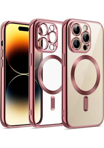 Apple iPhone 11 Pro Max Kılıf Kamera Lens Korumalı Magsafe Şarj Kilifi Şeffaf Renkli Yumuşak Kapak