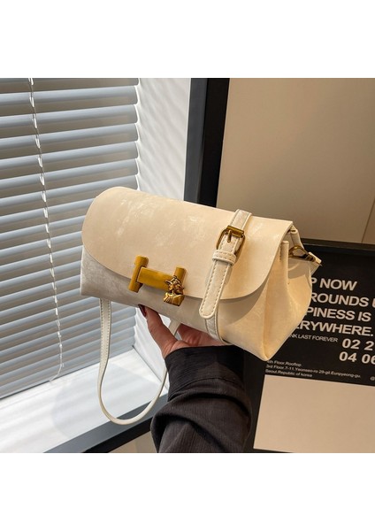 Kadınlar Için Üst Düzey Niş Çok Yönlü Deri Kadife Çanta 2024 Moda Banliyö Omuz Çantası Bahar Yeni Stil Crossbody Çanta (Yurt Dışından)