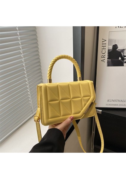 Kadınlar Için Üst Düzey Doku Çok Yönlü Eşkenar Dörtgen Küçük Çanta 2024 Ilkbahar ve Yaz Yeni Stil Yabancı Stil Tek Omuz Crossbody Çanta El Küçük Kare Çanta (Yurt Dışından)