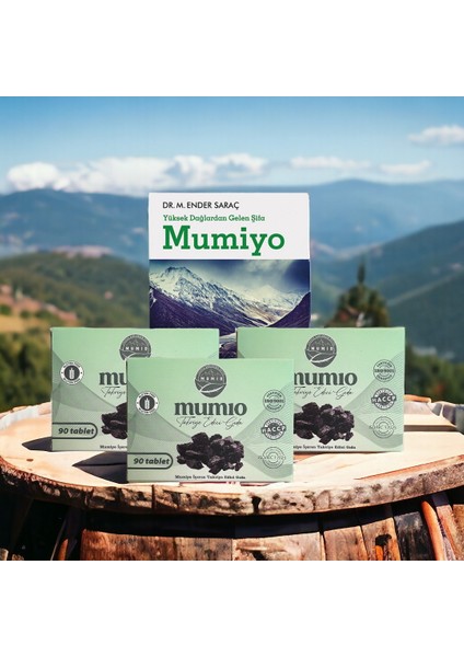 Mumiyo(Shilajit) İçeren Takviye Edici Gıda 3'lü 90 Tablet - Yüksek Dağlardan Gelen Şifa Mumiyo - M. Ender Saraç