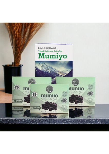 Mumiyo(Shilajit) İçeren Takviye Edici Gıda 3'lü 90 Tablet - Yüksek Dağlardan Gelen Şifa Mumiyo - M. Ender Saraç