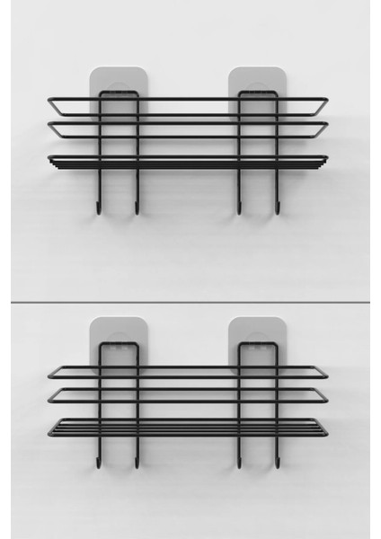 Yapışkanlı 4 Kancalı Banyo Rafı Banyo Şampuanlık Duşakabin Duş Askısı 2'li Set fırsatları