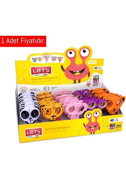 Lets Okul Makası Hayvan Figürlü Makası FMS-07 (1 Adet)