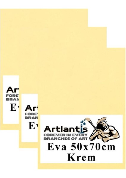 Krem Eva 50X70 cm 3 Adet Eva Süngeri Okul Kreş Anasınıfı Elişi Etkinlikleri