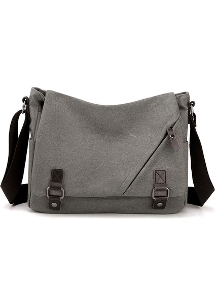 Hafif Erkek Çantası Yeni Erkek Tuval Büyük Kapasiteli Crossbody Çanta Çok Fonksiyonlu Moda Trendi Rahat Omuz Çantası (Yurt Dışından)
