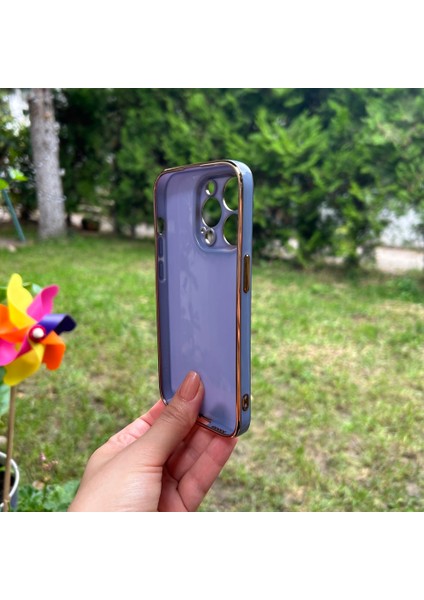 iPhone 14 Pro Bakır Detaylı Koyu Mor Parlak Silikon Kılıf fiyatları