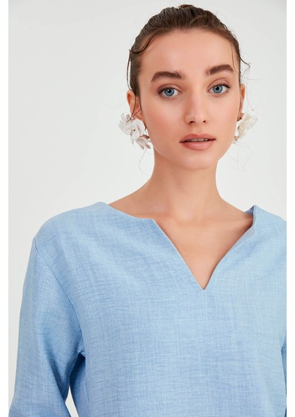 Düşük Omuz Hakim Yaka Bluz modelleri