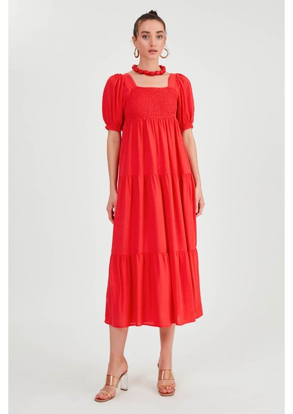 Gipeli Balon Kol Uzun Elbise