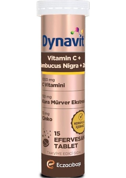 Vitamin C + Sambucus Nigra 15 Efervesan Tablet