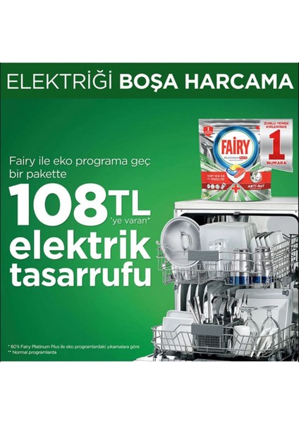 Platinum Plus Bulaşık Makinesi Deterjanı Limon 184 Yıkama 46 Tablet x 4 Adet