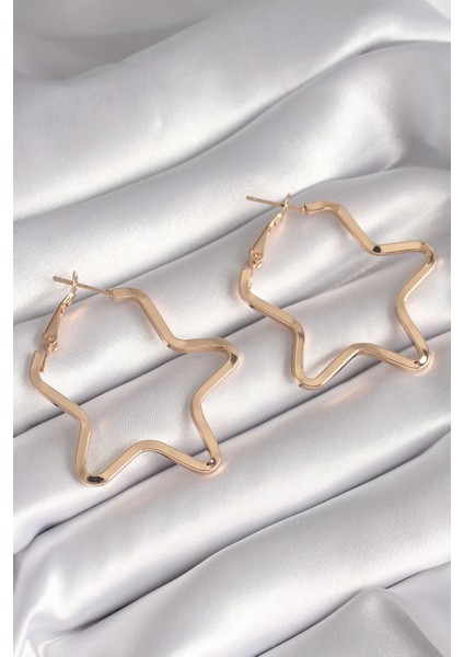 Pirinç Gold Renk Yıldız Model Kadın Küpe SL7449