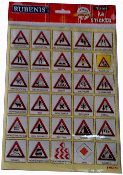 Sticker Trafik Levha Işaretli FMS-302