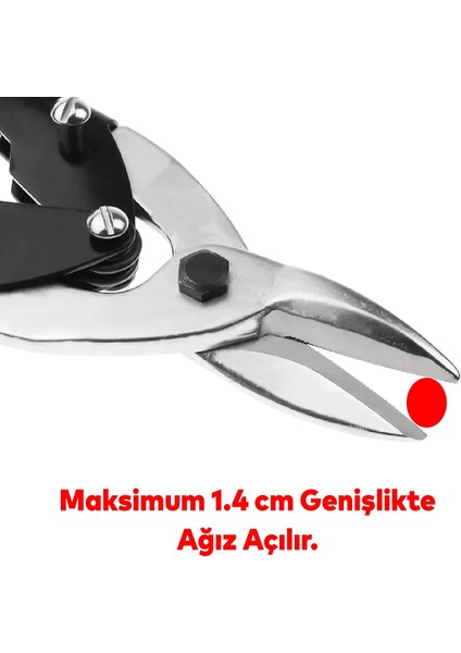 Tenekeci Metal Alüminyum Ince Metal Sac Kesme Makası Izole Saplı Karton Deri Bakır Kesim 25 cm fırsatları