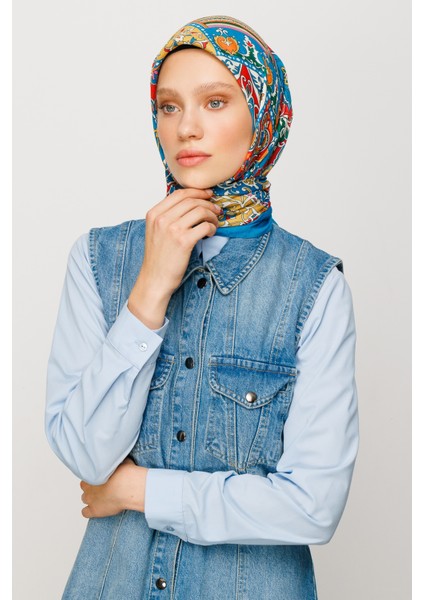 40 Yama Desen Dijital Soft Eşarp