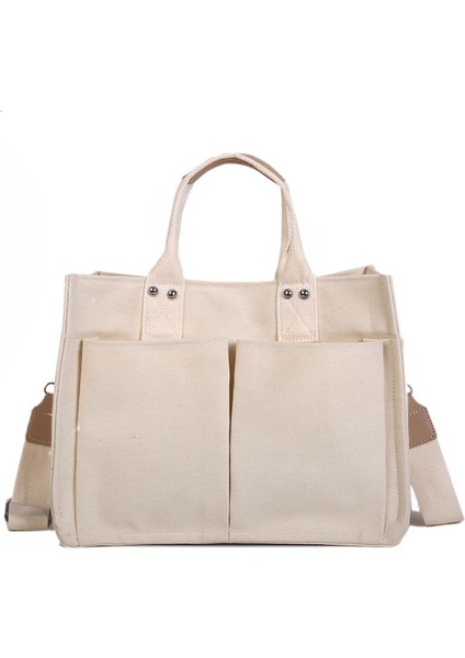 Kanvas Kadın Kore Çantası Basit ve Çok Yönlü Çok Cepli (Yurt Dışından)