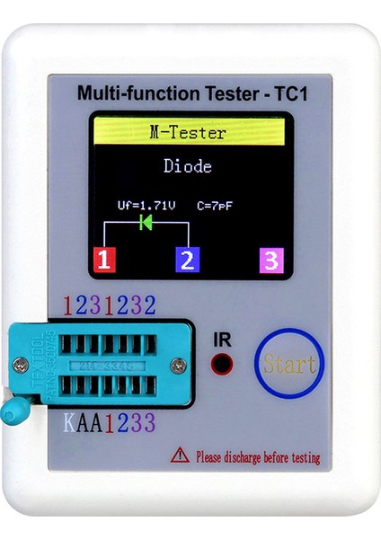 Renkli Ekran Transistör Test Cihazı Çok Fonksiyonlu (Yurt Dışından)