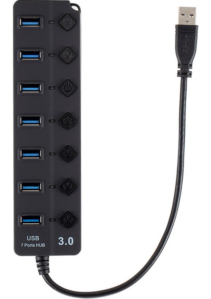 USB 3.0 Hub Splitter 7 Portları ile On / Off Anahtarları (Yurt Dışından)