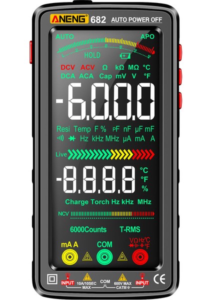 682 6000 Sayım Geniş LCD Dijital Multimetre Akıllı (Yurt Dışından) modelleri