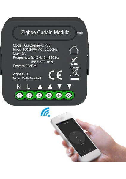 QS-ZIGBEE-CP03 Tuya Zigbee Akıllı Perde Anahtar Modülü (Yurt Dışından)