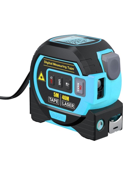 3in1 Lazer Mesafe Ölçer 5m Mezura Cetvel Arka Işıklı (Yurt Dışından)