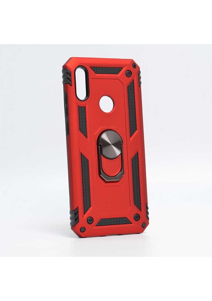 Honor 8A Uyumlu Kılıf Standlı Manyetik Yüzüklü Military Magnetic Ring Polycarbonate And Tpu Case