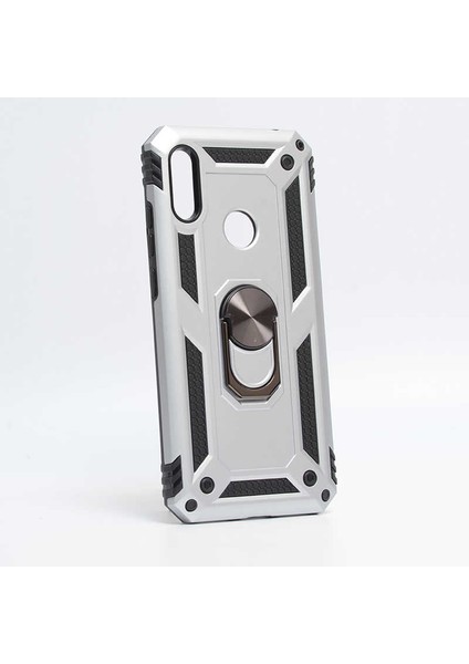 Honor 8A Uyumlu Kılıf Standlı Manyetik Yüzüklü Military Magnetic Ring Polycarbonate And Tpu Case