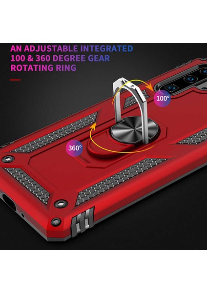 Huawei P30 Pro Uyumlu Kılıf Standlı Manyetik Yüzüklü Military Magnetic Ring Polycarbonate And Tpu Case