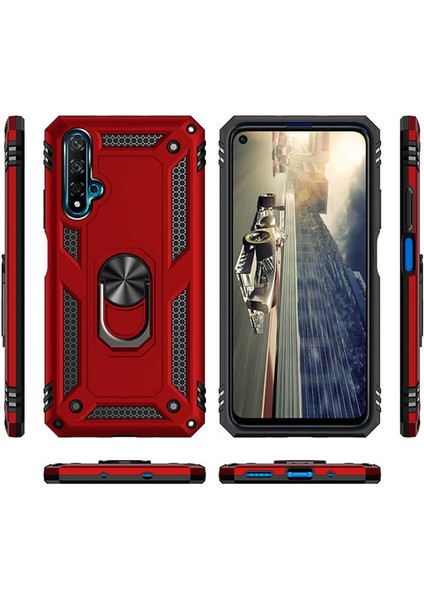 Honor 20 Uyumlu Kılıf Standlı Manyetik Yüzüklü Military Magnetic Ring Polycarbonate And Tpu Case fiyatları