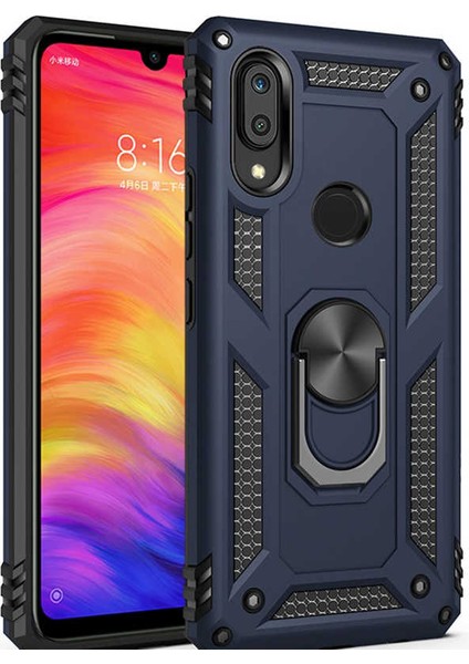 Samsung Galaxy A30 Uyumlu Kılıf Standlı Manyetik Yüzüklü Military Magnetic Ring Polycarbonate And Tpu Case