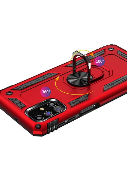 Samsung Galaxy M31S Uyumlu Kılıf Standlı Manyetik Yüzüklü Military Magnetic Ring Polycarbonate And Tpu Case modelleri