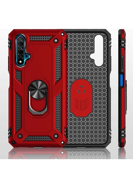 Honor 20 Uyumlu Kılıf Standlı Manyetik Yüzüklü Military Magnetic Ring Polycarbonate And Tpu Case indirimleri