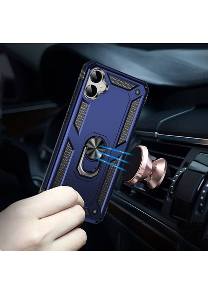 Samsung Galaxy A05 Uyumlu Kılıf Standlı Manyetik Yüzüklü Military Magnetic Ring Polycarbonate And Tpu Case fırsatları