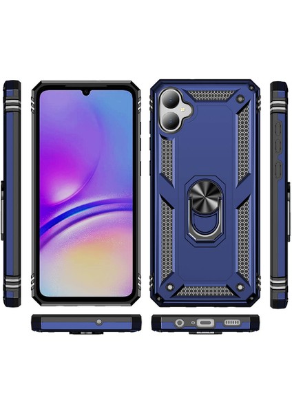 Samsung Galaxy A05 Uyumlu Kılıf Standlı Manyetik Yüzüklü Military Magnetic Ring Polycarbonate And Tpu Case indirimleri
