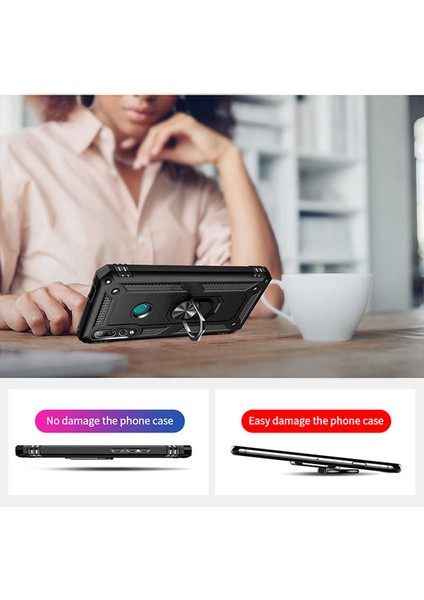 Huawei Y9 Prime 2019 Uyumlu Kılıf Standlı Manyetik Yüzüklü Military Magnetic Ring Polycarbonate And Tpu Case indirimleri