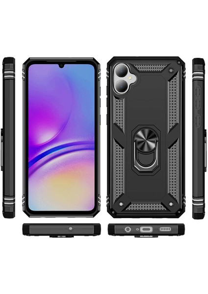 Samsung Galaxy A05 Uyumlu Kılıf Standlı Manyetik Yüzüklü Military Magnetic Ring Polycarbonate And Tpu Case indirimleri