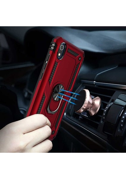 Xiaomi Redmi 7A Uyumlu Kılıf Standlı Manyetik Yüzüklü Military Magnetic Ring Polycarbonate And Tpu Case modelleri