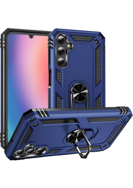 Samsung Galaxy A25 Uyumlu Kılıf Standlı Manyetik Yüzüklü Military Magnetic Ring Polycarbonate And Tpu Case