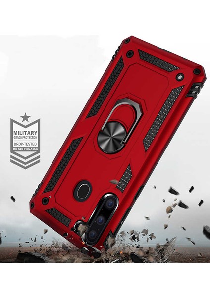 Samsung Galaxy A21 Uyumlu Kılıf Standlı Manyetik Yüzüklü Military Magnetic Ring Polycarbonate And Tpu Case fırsatları