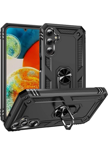 Samsung Galaxy A24 Uyumlu Kılıf Standlı Manyetik Yüzüklü Military Magnetic Ring Polycarbonate And Tpu Case