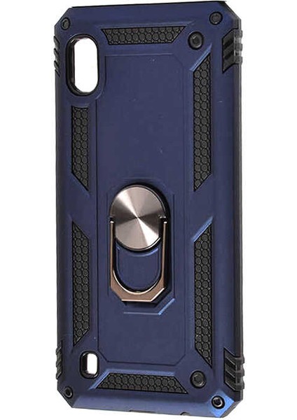 Samsung Galaxy A10 Uyumlu Kılıf Standlı Manyetik Yüzüklü Military Magnetic Ring Polycarbonate And Tpu Case