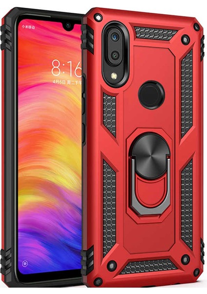 Samsung Galaxy M20 Uyumlu Kılıf Standlı Manyetik Yüzüklü Military Magnetic Ring Polycarbonate And Tpu Case